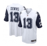 Men's Dallas Cowboys #13 Downs Game White Throwback Alternate Football Jersey