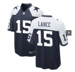Men's Dallas Cowboys #15 Lance Game Navy Blue Throwback Alternate Football Jersey