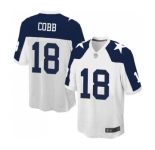 Men's Dallas Cowboys #18 Randall Cobb Game White Throwback Alternate Football Jersey