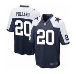 Men's Dallas Cowboys #20 Tony Pollard Game Navy Blue Throwback Alternate Football Jersey