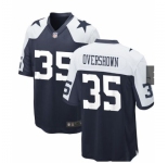 Men's Dallas Cowboys #35 Overshown Game Navy Blue Team Color Football Jersey
