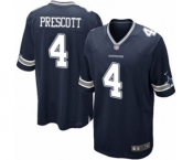 Men's Nike Dallas Cowboys #4 Dak Prescott Game Navy Blue Team Color NFL Jersey