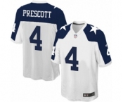 Men's Nike Dallas Cowboys #4 Dak Prescott Game White Throwback Alternate NFL Jersey