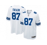 Men's Nike Dallas Cowboys #87 Geoff Swaim Game White NFL Jersey