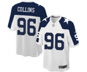 Men's Nike Dallas Cowboys #96 Maliek Collins Game White Throwback Alternate NFL Jersey