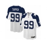 Men's Nike Dallas Cowboys #99 Charles Tapper Game White Throwback Alternate NFL Jersey