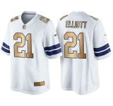 Nike Dallas Cowboys #21 Ezekiel Elliott White 2016 Christmas Gold Men's NFL Game Edition Jersey