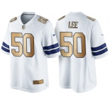 Nike Dallas Cowboys #50 Sean Lee White 2016 Christmas Gold Men's NFL Game Edition Jersey