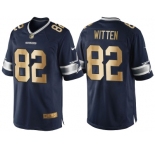 Nike Dallas Cowboys #82 Jason Witten Navy Blue 2016 Christmas Gold Men's NFL Game Edition Jersey