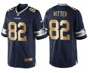 Nike Dallas Cowboys #82 Jason Witten Navy Blue 2016 Christmas Gold Men's NFL Game Edition Jersey