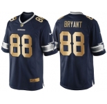 Nike Dallas Cowboys #88 Dez Bryant Navy Blue 2016 Christmas Gold Men's NFL Game Edition Jersey