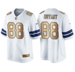 Nike Dallas Cowboys #88 Dez Bryant White 2016 Christmas Gold Men's NFL Game Edition Jersey