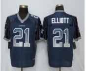 Men New Nike Dallas cowboys #21 Ezekiel Elliott Drift Fashion Blue Elite Jerseys