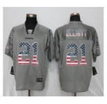 Men New Nike Dallas cowboys #21 Ezekiel Elliott USA Flag Fashion Gray Elite Jerseys