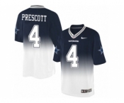 Men Nike Dallas Cowboys #4 Dak Prescott Navy Blue White Men's Stitched NFL Elite Fadeaway Fashion Jersey