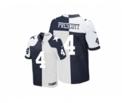 Men Nike Dallas Cowboys #4 Dak Prescott Navy Blue White Men's Stitched NFL Elite Split Jersey