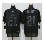 Men Nike Dallas cowboys #21 Ezekiel Elliott Lights Out Black Elite Jerseys
