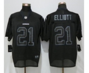 Men Nike Dallas cowboys #21 Ezekiel Elliott Lights Out Black Elite Jerseys