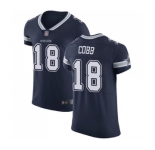 Men's Dallas Cowboys #18 Randall Cobb Navy Blue Team Color Vapor Untouchable Elite Player Football Jersey