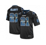 Men's Nike Dallas Cowboys #21 Ezekiel Elliott Elite Lights Out Black Strobe NFL Jersey