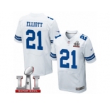 Men's Nike Dallas Cowboys #21 Ezekiel Elliott Elite White Super Bowl LI NFL Jersey