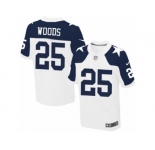 Men's Nike Dallas Cowboys #25 Xavier Woods Elite White Throwback Alternate NFL Jersey