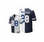 Men's Nike Dallas Cowboys #28 Darren Woodson Elite Navy Blue White Split Fashion NFL Jersey