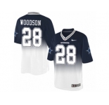 Men's Nike Dallas Cowboys #28 Darren Woodson Elite Navy White Fadeaway NFL Jersey