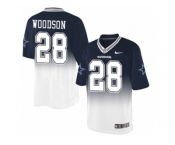 Men's Nike Dallas Cowboys #28 Darren Woodson Elite Navy White Fadeaway NFL Jersey