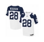 Men's Nike Dallas Cowboys #28 Darren Woodson Elite White Throwback Alternate NFL Jersey