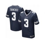 Men's Nike Dallas Cowboys #3 Mark Sanchez Elite Navy Blue Team Color NFL Jersey