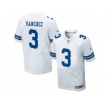 Men's Nike Dallas Cowboys #3 Mark Sanchez Elite White NFL Jersey