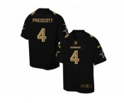 Men's Nike Dallas Cowboys #4 Dak Prescott Elite Black Pro Line Gold Collection NFL Jersey