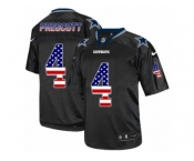 Men's Nike Dallas Cowboys #4 Dak Prescott Elite Black USA Flag Fashion NFL Jersey