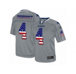 Men's Nike Dallas Cowboys #4 Dak Prescott Elite Grey USA Flag Fashion NFL Jersey