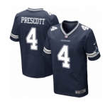 Men's Nike Dallas Cowboys #4 Dak Prescott Elite Navy Blue Team Color NFL Jersey