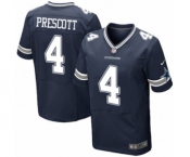 Men's Nike Dallas Cowboys #4 Dak Prescott Elite Navy Blue Team Color NFL Jersey