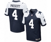 Men's Nike Dallas Cowboys #4 Dak Prescott Elite Navy Blue Throwback Alternate NFL Jersey