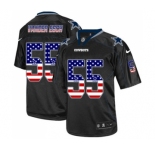 Men's Nike Dallas Cowboys #55 Leighton Vander Esch Elite Black USA Flag Fashion NFL Jersey