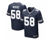 Men's Nike Dallas Cowboys #58 Damontre Moore Elite Navy Blue Team Color NFL Jersey