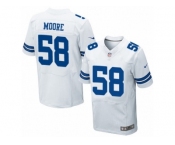 Men's Nike Dallas Cowboys #58 Damontre Moore Elite White NFL Jersey