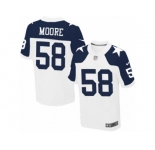Men's Nike Dallas Cowboys #58 Damontre Moore Elite White Throwback Alternate NFL Jersey