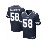 Men's Nike Dallas Cowboys #58 Jack Crawford Elite Navy Blue Team Color NFL Jersey