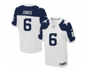 Men's Nike Dallas Cowboys #6 Chris Jones Elite White Throwback Alternate NFL Jersey