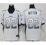 Men's Nike Dallas Cowboys #82 Jason Witten Drift Fashion White Elite Jerseys