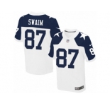 Men's Nike Dallas Cowboys #87 Geoff Swaim Elite White Throwback Alternate NFL Jersey