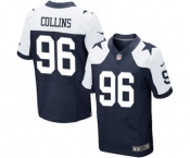 Men's Nike Dallas Cowboys #96 Maliek Collins Elite Navy Blue Throwback Alternate NFL Jersey