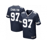 Men's Nike Dallas Cowboys #97 Taco Charlton Elite Navy Blue Team Color NFL Jersey