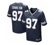 Men's Nike Dallas Cowboys #97 Taco Charlton Elite Navy Blue Team Color NFL Jersey
