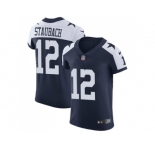 Nike Dallas Cowboys #12 Roger Staubach Navy Blue Thanksgiving Men Stitched NFL Vapor Untouchable Throwback Elite Jersey